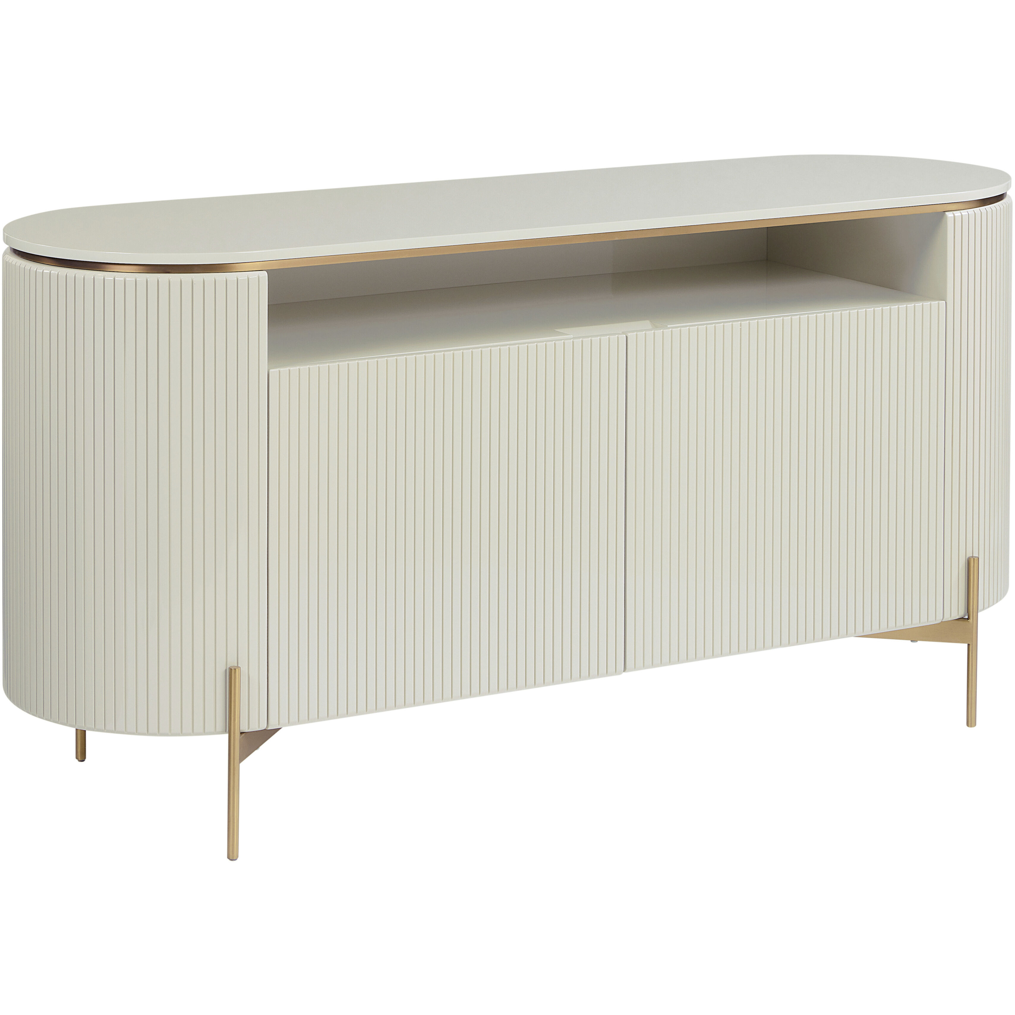 Paloma 60.75 X 18.75 inch High Gloss Cream Sideboard